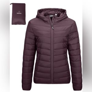 Women's Lightweight Full-Zip Puffer Jacket with Hood NEW.